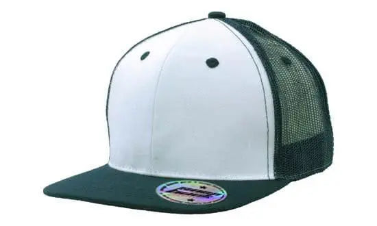 Headwear Mesh Back Cap W/flat Peak X12 - 3816 Cap Headwear Professionals White/Navy One Size